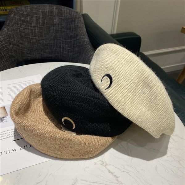 knitted warm black beret female french artist beanie hat gothic punk style retro moon embroidery painter berets, Blue;gray
knitted warm black beret female french artist beanie hat gothic punk style retro moon embroidery painter berets, Blue;gray