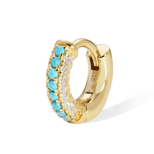 hoop & huggie original brand custom jewelry 6.5 mm three rows pave 925 sterling silver turquoise earring, Golden;silver
hoop & huggie original brand custom jewelry 6.5 mm three rows pave 925 sterling silver turquoise earring, Golden;silver