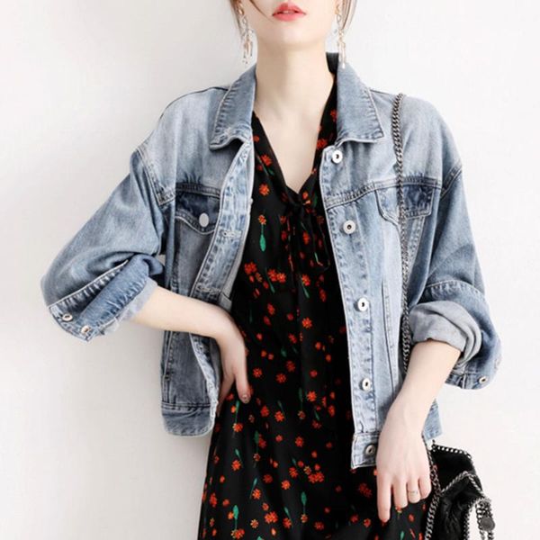 women's jackets japanese light blue ladies denim jacket wild embroidered short simple korean washed casual fashion coats, Black;brown
women's jackets japanese light blue ladies denim jacket wild embroidered short simple korean washed casual fashion coats, Black;brown