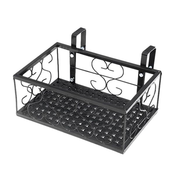 hooks & rails rectangular metal plant stand, flower pot holder, railing planter fence / black ingenious
hooks & rails rectangular metal plant stand, flower pot holder, railing planter fence / black ingenious