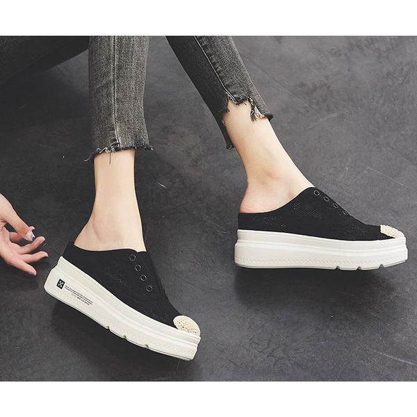slippers women baotou half outer wear 2021 summer thick-soled platform sandals lace heightening 7cm ladies shoes muller, Black
slippers women baotou half outer wear 2021 summer thick-soled platform sandals lace heightening 7cm ladies shoes muller, Black