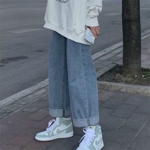 jeans women solid leisure chic retro vintage loose high waist denim wide leg trousers simple all-match teens streetwear ulzzang, Blue
jeans women solid leisure chic retro vintage loose high waist denim wide leg trousers simple all-match teens streetwear ulzzang, Blue