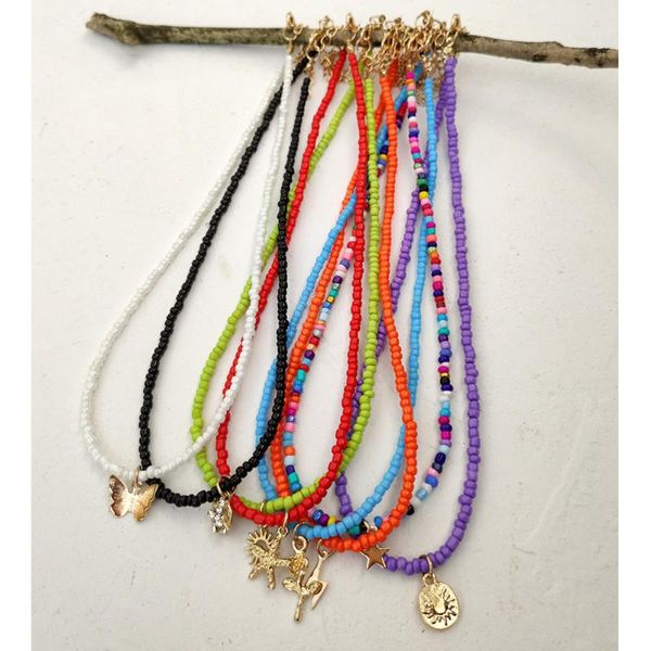 chains bohemia butterfly starfish pendant colorful beaded necklace for women handmake seed bead clavicle chain fashion jewelry, Silver
chains bohemia butterfly starfish pendant colorful beaded necklace for women handmake seed bead clavicle chain fashion jewelry, Silver