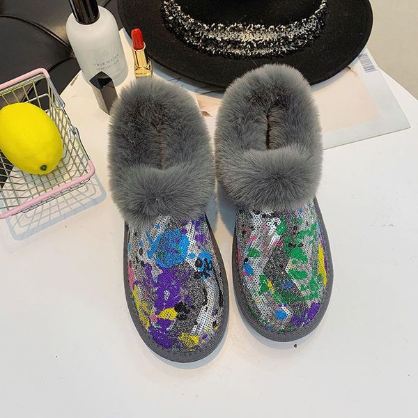 winter patchwork color graffiti snow boots fashion personality outdoor non-slip thick warm sequins cotton shoes, Black
winter patchwork color graffiti snow boots fashion personality outdoor non-slip thick warm sequins cotton shoes, Black