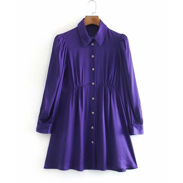 summer women silk satin shirts dress long sleeve buttons mini es female elegant street party clothes vestidos 210513, Black;gray
summer women silk satin shirts dress long sleeve buttons mini es female elegant street party clothes vestidos 210513, Black;gray