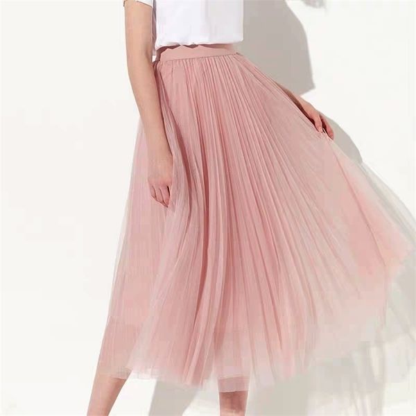 fall winter sweet pink long mesh skirt office lady england korean style high street elastic waist basic accordion skirts 211214, Black
fall winter sweet pink long mesh skirt office lady england korean style high street elastic waist basic accordion skirts 211214, Black
