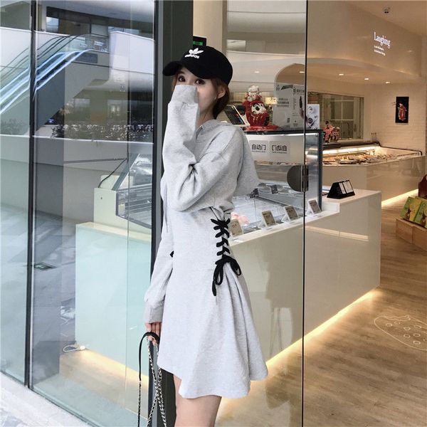 dress spring and autumn womens lace-up waist slim black gothic short fan retro waist slimming long-sleeved hooded sweater dress, Black;gray
dress spring and autumn womens lace-up waist slim black gothic short fan retro waist slimming long-sleeved hooded sweater dress, Black;gray