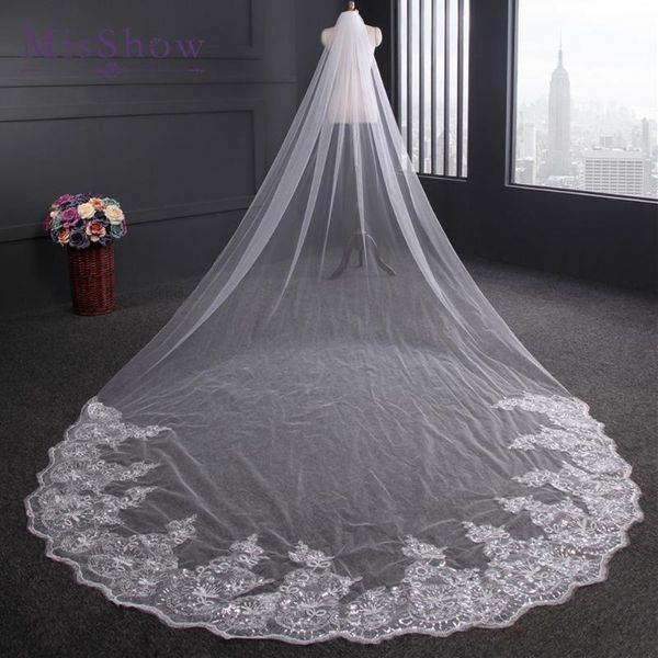 bridal veils 4 meter ivory/white lace edge tulle bling seuqins cathedral wedding veil 2021 long veu de noiva accessories, Black
bridal veils 4 meter ivory/white lace edge tulle bling seuqins cathedral wedding veil 2021 long veu de noiva accessories, Black