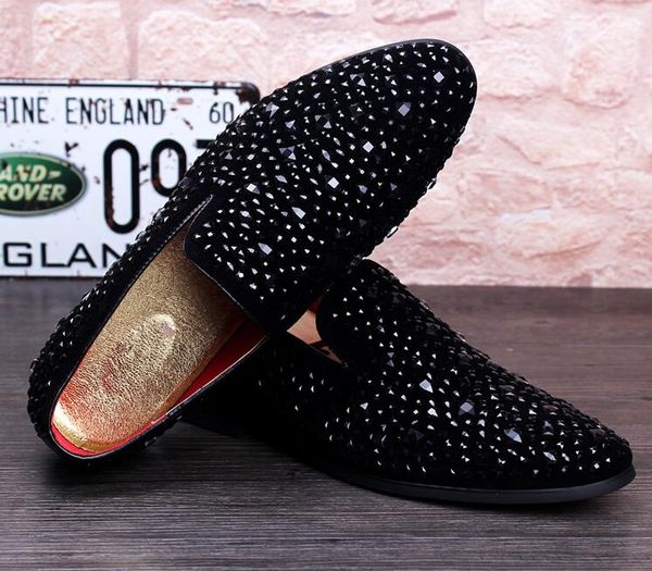 new dandelion spikes flat leather shoes rhinestone fashion mens loafers dress shoes slip on casual diamond pointed toe shoes plus size 38~45, Black
new dandelion spikes flat leather shoes rhinestone fashion mens loafers dress shoes slip on casual diamond pointed toe shoes plus size 38~45, Black
