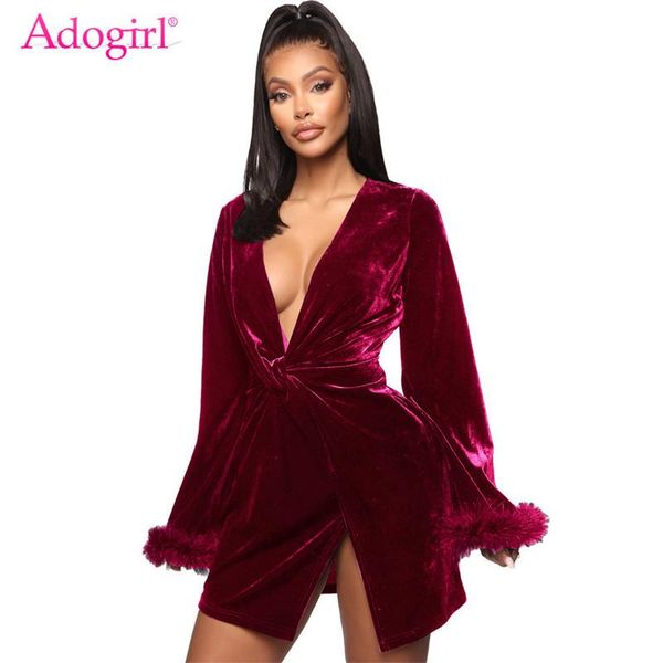 casual dresses adogirl christmas velvet dress women deep v neck twist feather long sleeve mini night club party autumn winter, Black;gray
casual dresses adogirl christmas velvet dress women deep v neck twist feather long sleeve mini night club party autumn winter, Black;gray