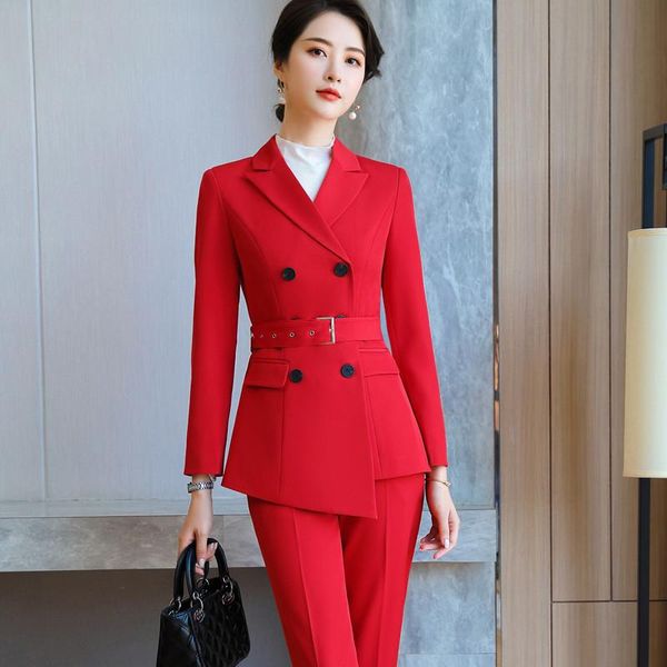fashion business red pants suits women temperament double breasted long sleeve jacket and office ladies formal work wear women's & blaz, White;black
fashion business red pants suits women temperament double breasted long sleeve jacket and office ladies formal work wear women's & blaz, White;black