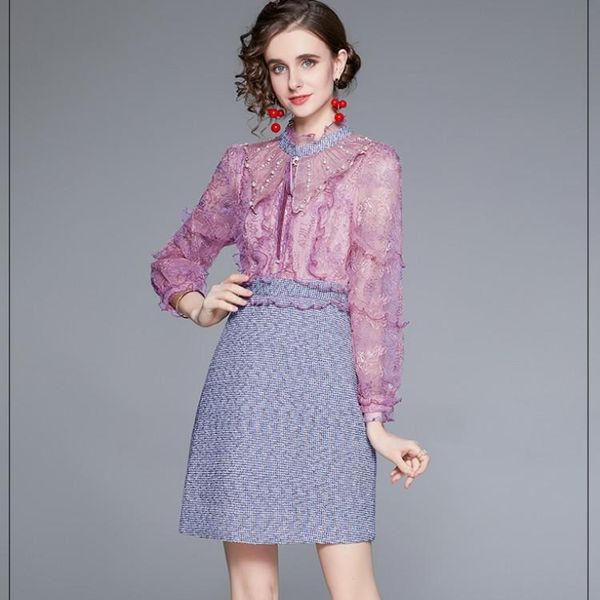 casual dresses spring sweet pink lace mesh embroidery ruffles patchwork tweed mini a line dress women see through long sleeve party, Black;gray
casual dresses spring sweet pink lace mesh embroidery ruffles patchwork tweed mini a line dress women see through long sleeve party, Black;gray