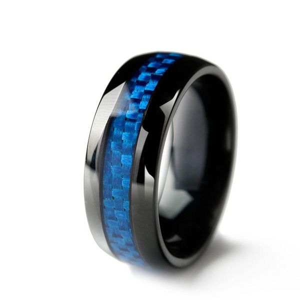wedding rings wide dome black stainless steel jewelry men's ring band with blue carbon fiber inlay craft accessories, Slivery;golden
wedding rings wide dome black stainless steel jewelry men's ring band with blue carbon fiber inlay craft accessories, Slivery;golden