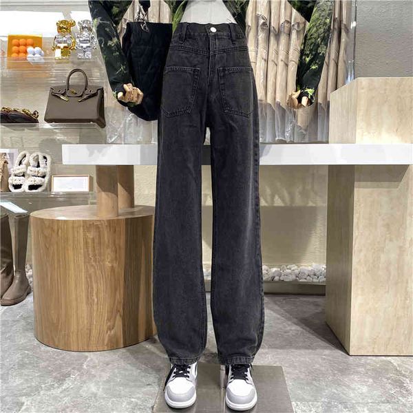 nicho personality design trend high-waist flat pocket dark jeans show fine leg-long pants, Blue
nicho personality design trend high-waist flat pocket dark jeans show fine leg-long pants, Blue