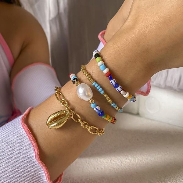 charm bracelets colorful beaded handmade bracelet set fashion jewelry retro pearl shell pendant for women bangles accessories, Golden;silver
charm bracelets colorful beaded handmade bracelet set fashion jewelry retro pearl shell pendant for women bangles accessories, Golden;silver