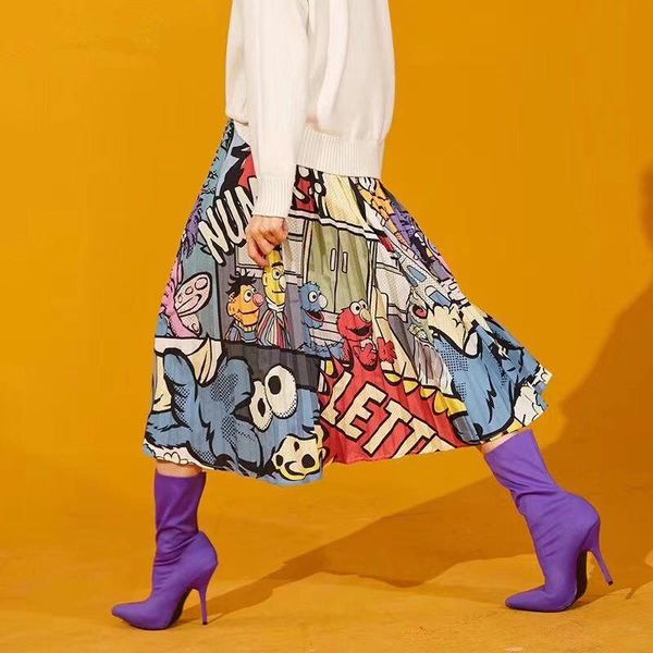 skirts 2021 spring -coming europen cartoon pattern high elasticity pleated skirt street style a-line mid-calf christmas, Black
skirts 2021 spring -coming europen cartoon pattern high elasticity pleated skirt street style a-line mid-calf christmas, Black