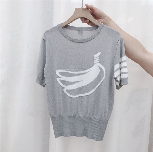 t shirt 2021 summer tb sweater women's ice silk banana pattern super fire cec short sleeve loose pullover top, White
t shirt 2021 summer tb sweater women's ice silk banana pattern super fire cec short sleeve loose pullover top, White