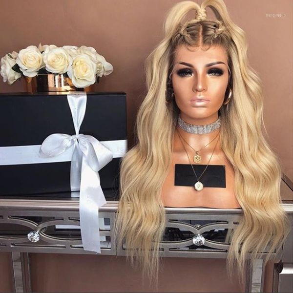 fashion dark roots ombre blonde long body wave hair glueless lace front wigs heat resistant synthetic natural hairline1, Black
fashion dark roots ombre blonde long body wave hair glueless lace front wigs heat resistant synthetic natural hairline1, Black