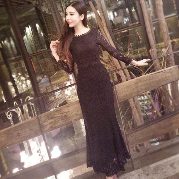 casual dresses package hip white black lace dress o-neck long sleeve mermaid spring women trumpet 1831ly, Black;gray
casual dresses package hip white black lace dress o-neck long sleeve mermaid spring women trumpet 1831ly, Black;gray