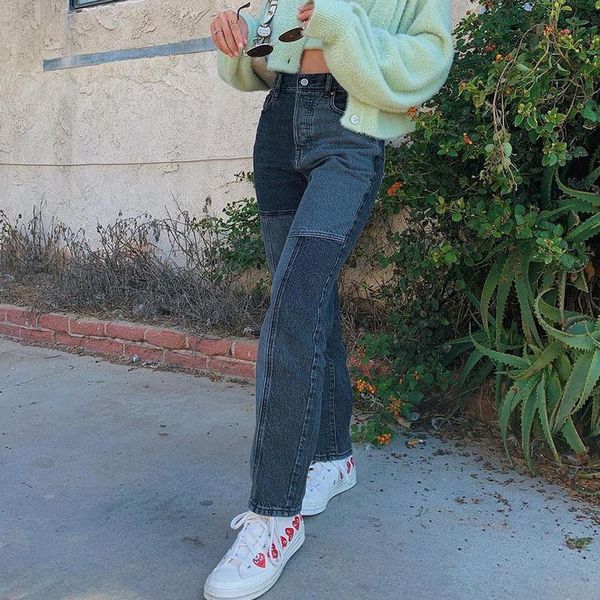 women's jeans female fashion contrast color 2021 spring autumn zippers patchwork slim trousers high waist fitness denmin long pants, Blue
women's jeans female fashion contrast color 2021 spring autumn zippers patchwork slim trousers high waist fitness denmin long pants, Blue