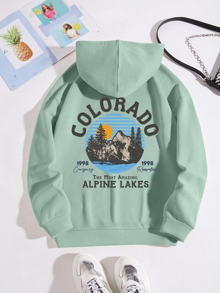 mountain & letter graphic drawstring thermal hoodie 36fr#, White;black
mountain & letter graphic drawstring thermal hoodie 36fr#, White;black