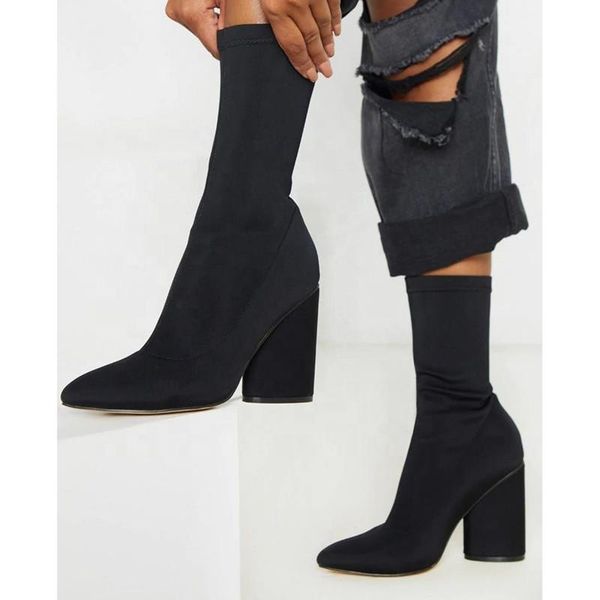 boots solid black upper mid-calf slip-on women winter fashion pointed toe large size 43 chunky heel booties
boots solid black upper mid-calf slip-on women winter fashion pointed toe large size 43 chunky heel booties