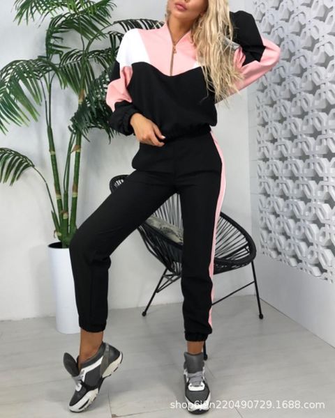 women's two piece pants 2021 autumn sports suit fashion long-sleeved loose contrast color stitching casual hooded sweater, White
women's two piece pants 2021 autumn sports suit fashion long-sleeved loose contrast color stitching casual hooded sweater, White