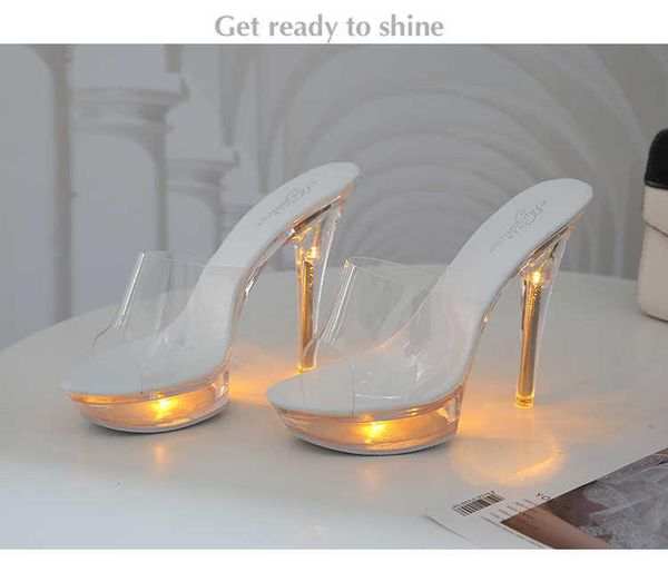 sandals 13cm ultra-heeled stiletto platform transparent crystal shoes wedding slippers led glowing size 34-43, Black
sandals 13cm ultra-heeled stiletto platform transparent crystal shoes wedding slippers led glowing size 34-43, Black