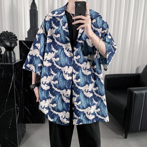 men's casual shirts summer short-sleeved fashion printed men streetwear korean loose flower mens hawaiian, White;black
men's casual shirts summer short-sleeved fashion printed men streetwear korean loose flower mens hawaiian, White;black