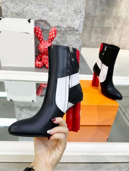 silhouette ankle boot luxury quality designer women boots stitching side zipper high heel comfortable fashion color matching boots, Black
silhouette ankle boot luxury quality designer women boots stitching side zipper high heel comfortable fashion color matching boots, Black
