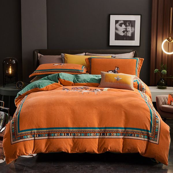 autumn and winter thickened warm milk velvet four piece plush digital printing flannel set quilt cover bedding
autumn and winter thickened warm milk velvet four piece plush digital printing flannel set quilt cover bedding