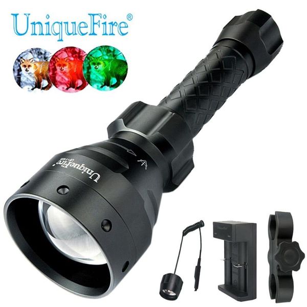 uniquefire 1405 xpe led zoomable 3m red/white/green light waterproof torch+rat tail+scope mount+charger for camping flashlights t torches
uniquefire 1405 xpe led zoomable 3m red/white/green light waterproof torch+rat tail+scope mount+charger for camping flashlights t torches