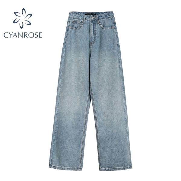 women's high waist jeans leisure wide leg pants blue pockets streetwear vintage zipper straight denim spring female 210515
women's high waist jeans leisure wide leg pants blue pockets streetwear vintage zipper straight denim spring female 210515
