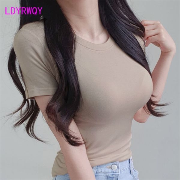 ldyrwqy round neck solid color slim short-sleeved korean style summer fashion temperament t-shirt polyester 210603, White
ldyrwqy round neck solid color slim short-sleeved korean style summer fashion temperament t-shirt polyester 210603, White