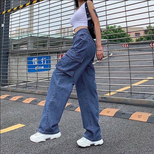 women's jeans woman style 2021 button trousers women loose casual street cowboy clothes big pocket retro, Blue
women's jeans woman style 2021 button trousers women loose casual street cowboy clothes big pocket retro, Blue