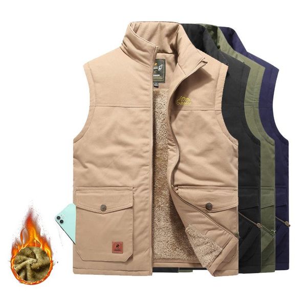 men's vests men velvet cotton plus size 8xl vest outdoor tooling waistcoat stand collar sleeveless military warm jacket cashmere, Black;white
men's vests men velvet cotton plus size 8xl vest outdoor tooling waistcoat stand collar sleeveless military warm jacket cashmere, Black;white