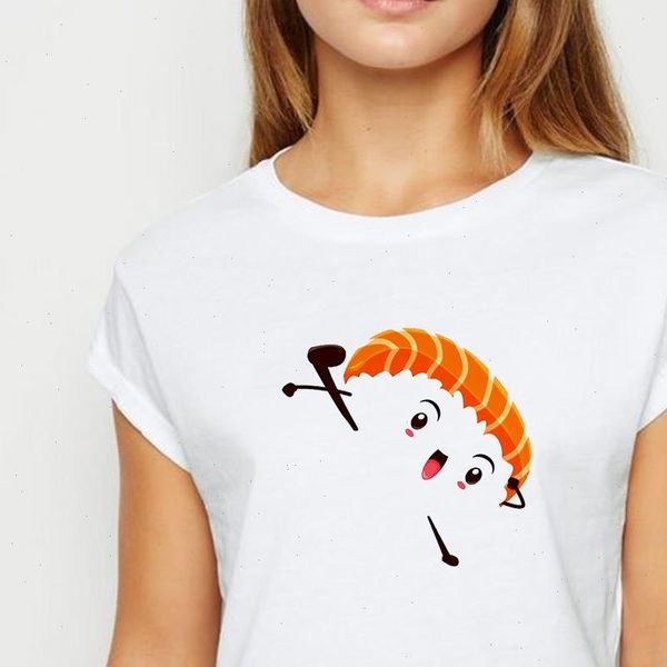 sushi spring summer loose tee women comfortable recreational simple round collar shirts, White
sushi spring summer loose tee women comfortable recreational simple round collar shirts, White