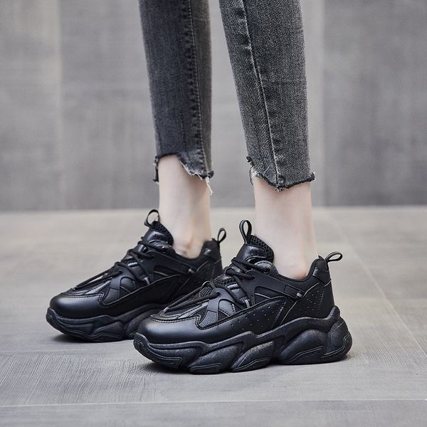 dress shoes female light sneakers, summer fashion, casual, breathable, with shoelaces, women's sports platform shoes 33cs, Black
dress shoes female light sneakers, summer fashion, casual, breathable, with shoelaces, women's sports platform shoes 33cs, Black