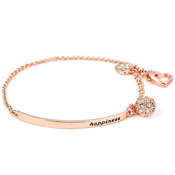 link, chain 2021 fashion "happiness" letter bracelet for women rose gold zircon beads hollow heart charm femme jewelry, Black
link, chain 2021 fashion "happiness" letter bracelet for women rose gold zircon beads hollow heart charm femme jewelry, Black