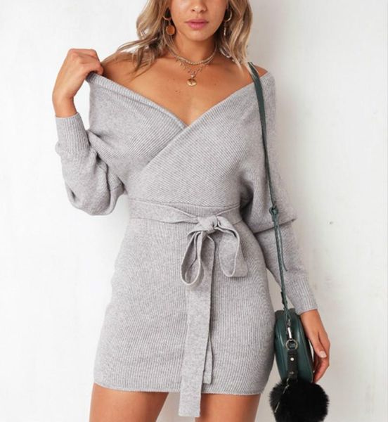 casual dresses women v-neck long sleeve autumn winter femme lady bodycon party mini dress with belt, Black;gray
casual dresses women v-neck long sleeve autumn winter femme lady bodycon party mini dress with belt, Black;gray