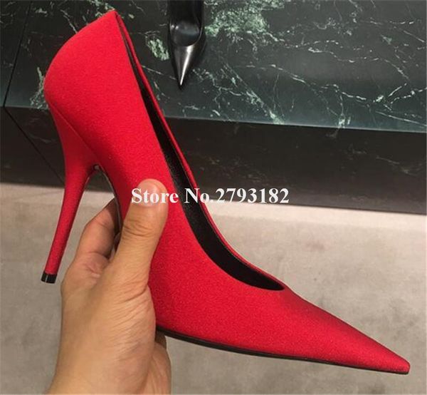 dress shoes women brand design pointed toe satin thin heel pumps red blue green high heels formal club, Black
dress shoes women brand design pointed toe satin thin heel pumps red blue green high heels formal club, Black
