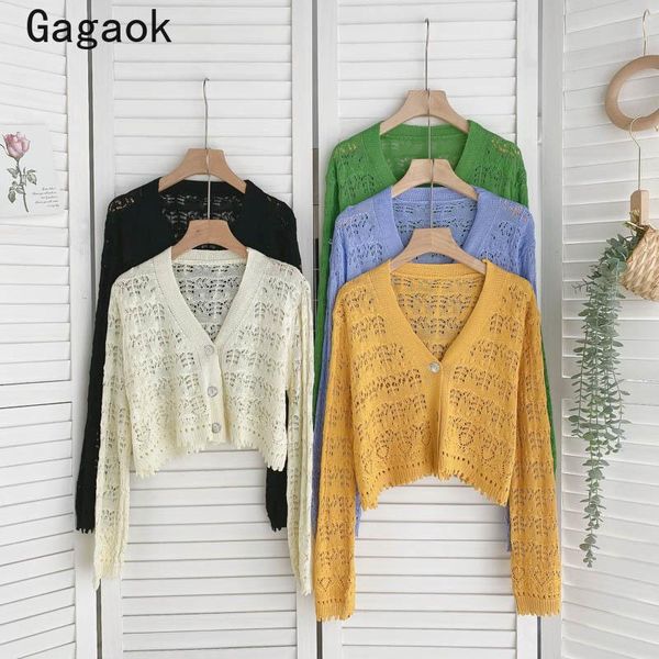 women's knits & tees gagaok cardigan crop women 2021 summer solid sweet hollow out v-neck thin sweater fashion chic korean wild, White
women's knits & tees gagaok cardigan crop women 2021 summer solid sweet hollow out v-neck thin sweater fashion chic korean wild, White