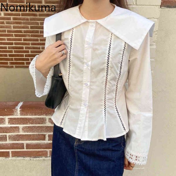 nomikuma korean chic lace hollow-out shirt sweet peter pan collar causal long sleeve slim elegant blouses new 6g179 210427, White
nomikuma korean chic lace hollow-out shirt sweet peter pan collar causal long sleeve slim elegant blouses new 6g179 210427, White