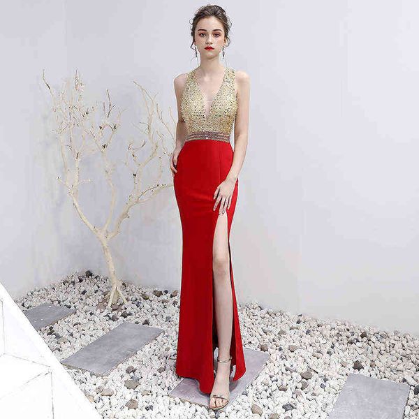 luxury prom dresses nightclub beauty pr lady autumn long deep v-neck ktv split fork toast, Black
luxury prom dresses nightclub beauty pr lady autumn long deep v-neck ktv split fork toast, Black