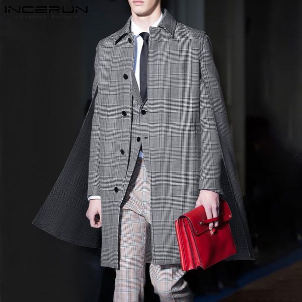 men's trench coats 2021 fashion casual style loose buttons striped streetwear mid-length checkered cloaks overcoat s-5xl incerun, Tan;black
men's trench coats 2021 fashion casual style loose buttons striped streetwear mid-length checkered cloaks overcoat s-5xl incerun, Tan;black