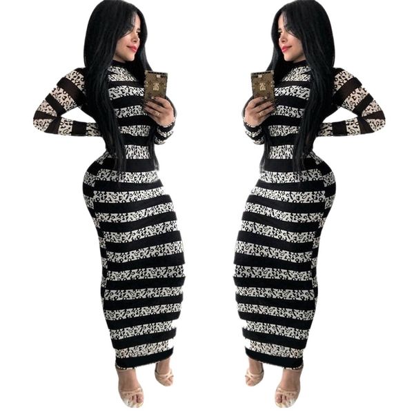 autumn winter women's clothing striped leopard print long-sleeved dress plus size s-3xl elegant sheath ankle-length dresses 210525, White
autumn winter women's clothing striped leopard print long-sleeved dress plus size s-3xl elegant sheath ankle-length dresses 210525, White