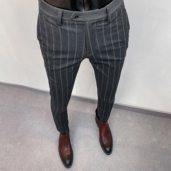 men's suits & blazers suit trousers for men high-quality stripes slim dress pants fashion casual clothing formal full length, White;black
men's suits & blazers suit trousers for men high-quality stripes slim dress pants fashion casual clothing formal full length, White;black