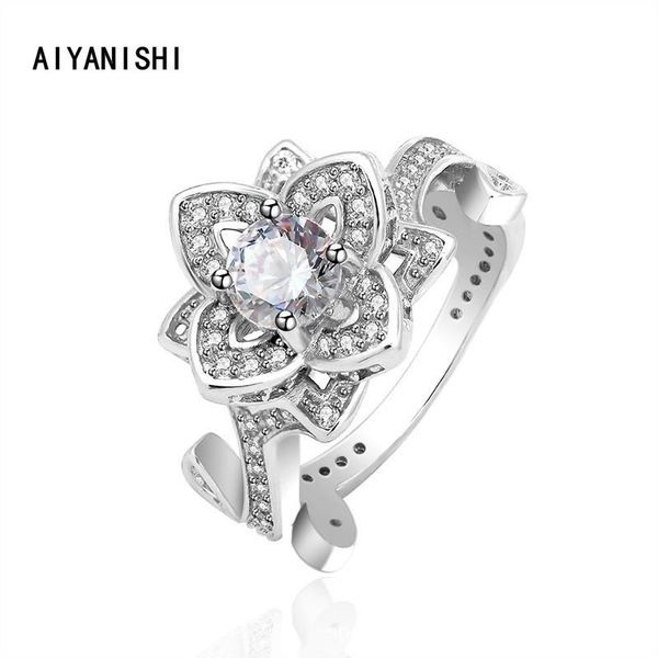 cluster rings aiyanishi 925 sterling silver jewelry flower fashion woman retro sona diamond for lady party gifts, Golden;silver
cluster rings aiyanishi 925 sterling silver jewelry flower fashion woman retro sona diamond for lady party gifts, Golden;silver
