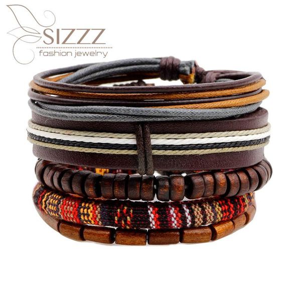 five-piece wooden bead wax rope leather woven beaded bracelet&bangles for women/men charm bracelets, Golden;silver
five-piece wooden bead wax rope leather woven beaded bracelet&bangles for women/men charm bracelets, Golden;silver