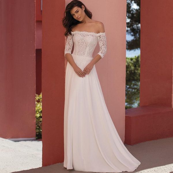 other wedding dresses mild dress for bride 2021 lace appliques chiffon fancy boat neck sweep train bridal gowns custom made vestidos de novi, White
other wedding dresses mild dress for bride 2021 lace appliques chiffon fancy boat neck sweep train bridal gowns custom made vestidos de novi, White
